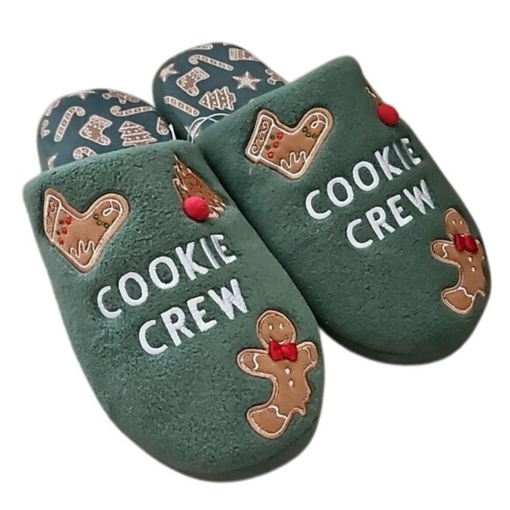 Cookie Crew Holiday Slippers Size 8-9 Men's New Gingerbread Man Holiday